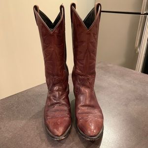 Brown Leather Women’s Cowboy Boots Size 9